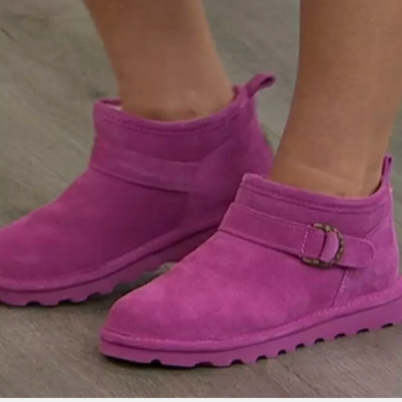 New BEARPAW® Suede Micro Boot with NeverWet® Orchid Pink 8M 9M - Picture 6 of 6